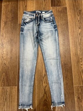 Signature Light Blue Skinny Jeans with Drawstring Waist